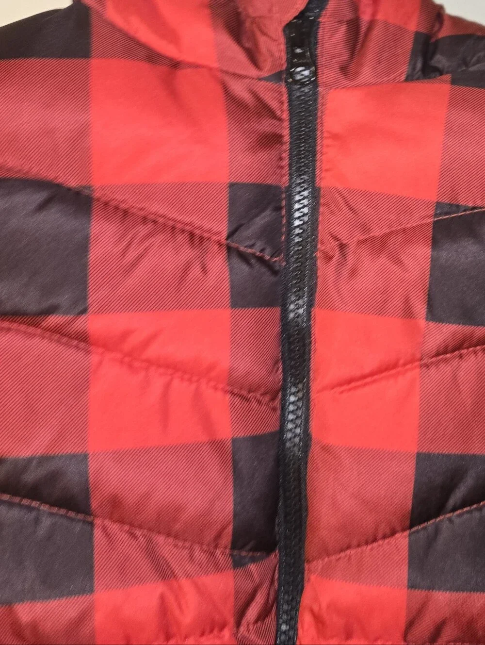 Swiss Tech Red & Black Buffalo Plaid Kids Puffer Jacket
